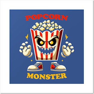 Popcorn Lover Horror Movie Cartoon Monster Posters and Art